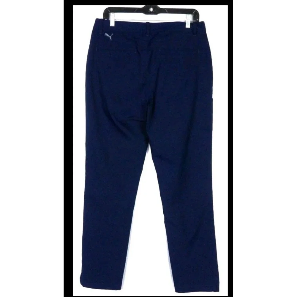 PUMA GOLF Navy Blue 100% Polyester Performance Chino Pants Men 36 X 32 Athletic